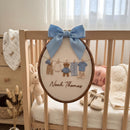 Custom Baby Name Oval Embroidery Hoop Nursery Wall Art Gift-6