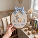 Custom Embroidered Duckling Hoop Nursery Wall Art Newborn Gift-6