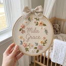 Custom Floral Baby Name Hoop Nursery Wall Decor Gift for New Parents-6