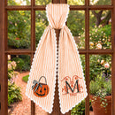 Monogrammed Orange Striped Pumpkin Wreath Sash Decor for Homeowners-4