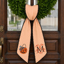 Monogrammed Orange Striped Pumpkin Wreath Sash Decor for Homeowners-6