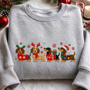 Embroidered Christmas Dachshund Sweatshirt Cute Holiday Dog Lover Gift-2