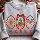 Merry Christmas Embroidered Sweatshirt Cozy Holiday Outfit Women Men-2