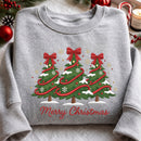 Embroidered 3 Christmas Trees Bow Shirt | Festive Holiday Top for Family-3