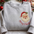 Vintage Embroidered Santa Sweatshirt Cozy Christmas Holiday Family Gift-2