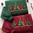 Embroidered Merry & Bright Tree Shirt | Cozy Holiday Apparel for Women-12