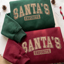 Embroidered Santa's Favorite Sweatshirt Cozy Holiday Apparel Women-3