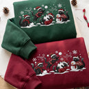 Embroidered Black Cat Christmas Sweatshirt Holiday Gift For Pet Lovers-4
