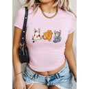 Embroidered Scratching Cats Shirt | Casual Wear Gift for Animal Lovers-2