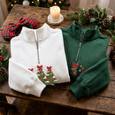 Embroidered 3 Christmas Trees Bow Shirt | Festive Holiday Top for Family-9
