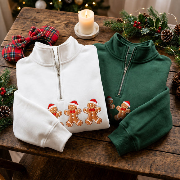 Embroidered Gingerbread Man Santa Hat Cozy Holiday Wear Unisex Adults