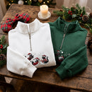 Embroidered Black Cat Christmas Sweatshirt Holiday Gift For Pet Lovers-11