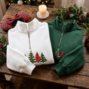 Embroidered Merry & Bright Tree Shirt | Cozy Holiday Apparel for Women-4