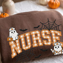 Ghost Nurse Embroidered Halloween Sweatshirt Cozy Apparel Medical Gift-8
