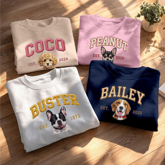 Custom Embroidered Pet Portrait Shirt - Personalized Dog Owner Gift
