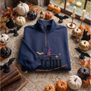 Embroidered Witchy Broom Cozy Fall Wear Halloween Lovers Sweatshirt-6