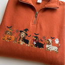 Embroidered Halloween Dachshund Sweatshirt Spooky Dog Lover Cozy Gift-12