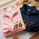 Embroidered Cute Black Cat Pumpkin Halloween Sweater Spooky Gift Women-9