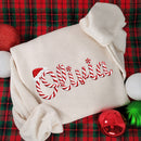 Personalized Candy Cane Embroidered Xmas Name Sweatshirt Family Gift-2