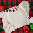 Embroidered Xmas Charm Necklace Cozy Holiday Sweatshirt Women Gift-3