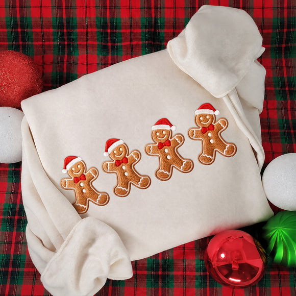 Embroidered Gingerbread Man Santa Hat Cozy Holiday Wear Unisex Adults