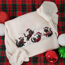 Embroidered Black Cat Christmas Sweatshirt Holiday Gift For Pet Lovers-5