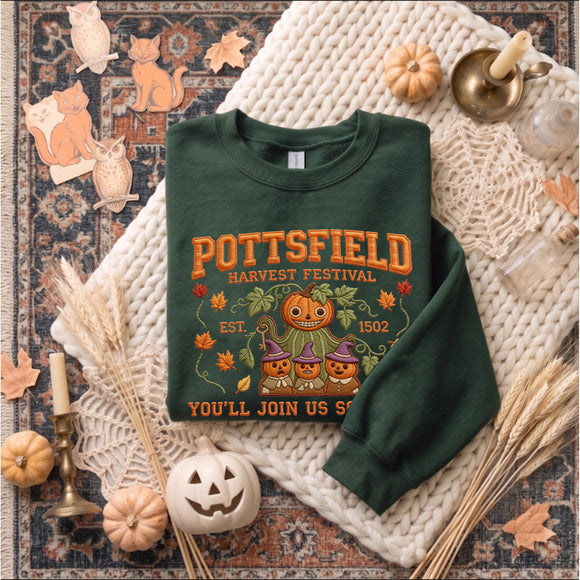 Pottsfield Harvest Festival Pumpkin Shirt Cozy Fall Wear Spooky Lovers