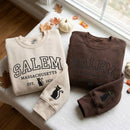Salem Mass Black Cat Embroidered Pullover | Cozy Autumn Gift for Women-10