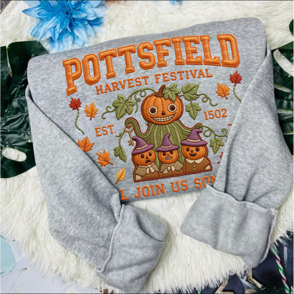 Pottsfield Harvest Festival Pumpkin Shirt Cozy Fall Wear Spooky Lovers
