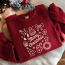 Embroidered Merry Christmas Doodle Shirt Cozy Holiday Wear Women Men-4
