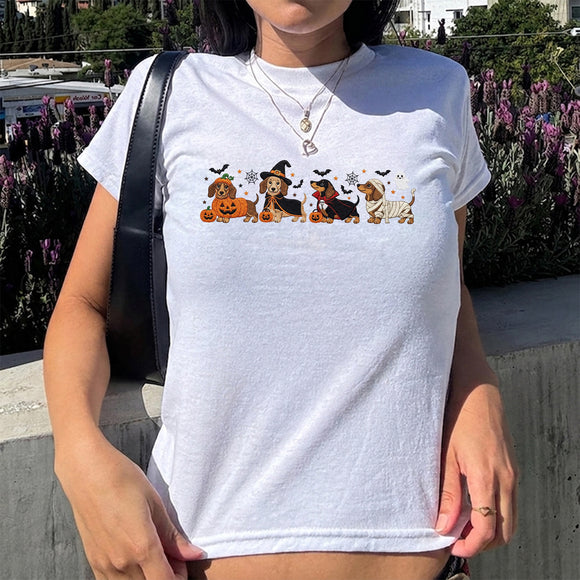 Embroidered Halloween Dachshund Sweatshirt Spooky Dog Lover Cozy Gift