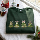 Embroidered Pink Bow Christmas Trees Festive Holiday Wear Women Youth-4