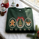 Merry Christmas Embroidered Sweatshirt Cozy Holiday Outfit Women Men-6