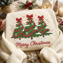 Embroidered 3 Christmas Trees Bow Shirt | Festive Holiday Top for Family-5