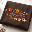 Cozy Season Embroidered Sweatshirt Warm Fall Gift for Autumn Lovers-6