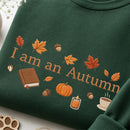 Embroidered I Am An Autumn Hoodie Cozy Fall Gift for Book Lovers-9