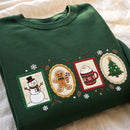 Embroidered Christmas Stamp Sweatshirt Festive Holiday Wear for Family-6