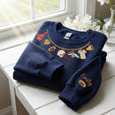 Custom Football Charm Necklace Embroidered Game Day Sweater For Fans-6