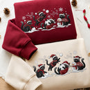 Embroidered Black Cat Christmas Sweatshirt Holiday Gift For Pet Lovers-7