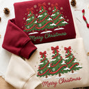 Embroidered 3 Christmas Trees Bow Shirt | Festive Holiday Top for Family-7