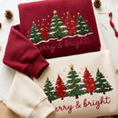 Embroidered Merry & Bright Tree Shirt | Cozy Holiday Apparel for Women-2