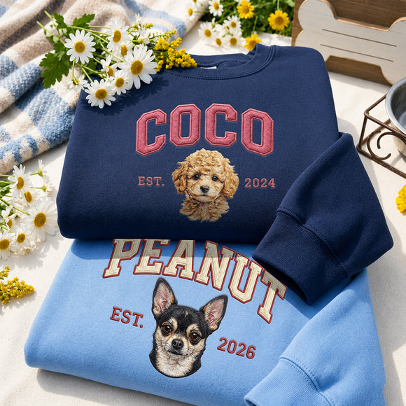 Custom Embroidered Pet Portrait Shirt - Personalized Dog Owner Gift