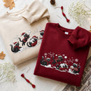 Embroidered Black Cat Christmas Sweatshirt Holiday Gift For Pet Lovers-8