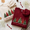 Embroidered Merry & Bright Tree Shirt | Cozy Holiday Apparel for Women-7