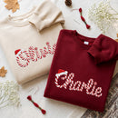 Personalized Candy Cane Embroidered Xmas Name Sweatshirt Family Gift-7