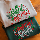 Joyful Merry Bright Embroidered Christmas Shirt Holiday Gift Unisex-8