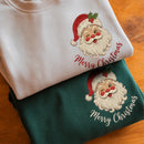 Vintage Embroidered Santa Sweatshirt Cozy Christmas Holiday Family Gift-10