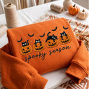 Embroidered Cute Black Cat Pumpkin Halloween Sweater Spooky Gift Women-6