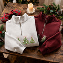 Embroidered Pink Bow Christmas Trees Festive Holiday Wear Women Youth-8