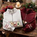 Embroidered Christmas Stamp Sweatshirt Festive Holiday Wear for Family-9